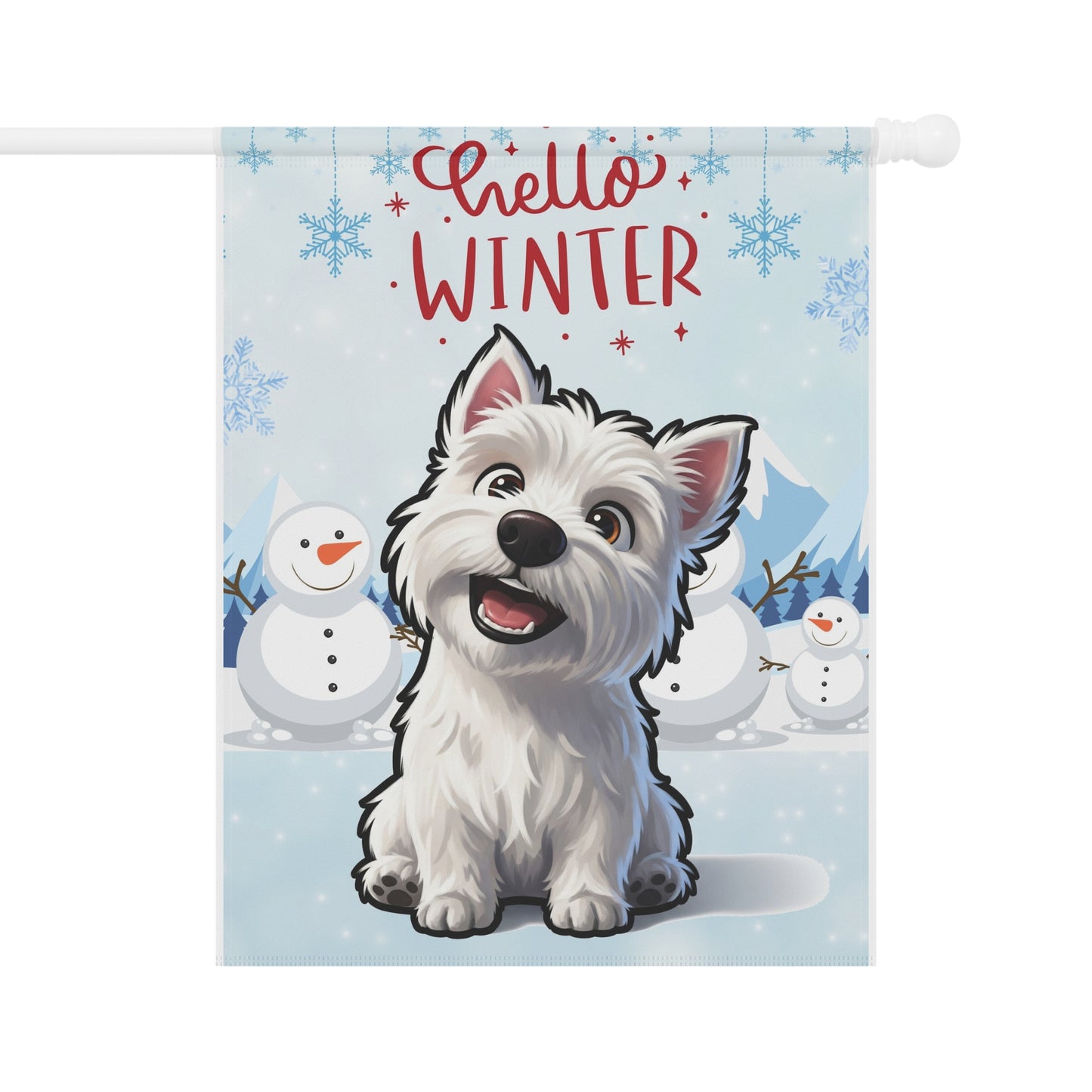 Westie Hello Winter Garden Banner