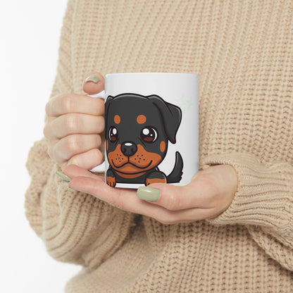 Rottweiler Peek-a-Boo Mug | Best Rottweiler Daddy Gift