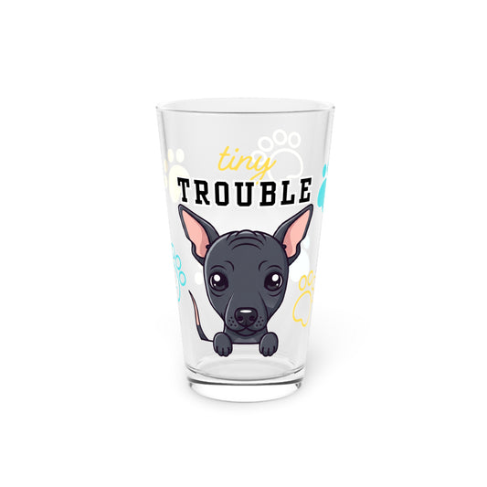 Hairless Dog Tiny Trouble Pint Glass
