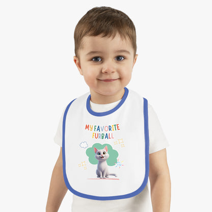 Shorthair White Cat Favorite Furball Baby Bib