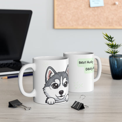 Husky Peek-a-Boo Mug | Best Husky Daddy Gift
