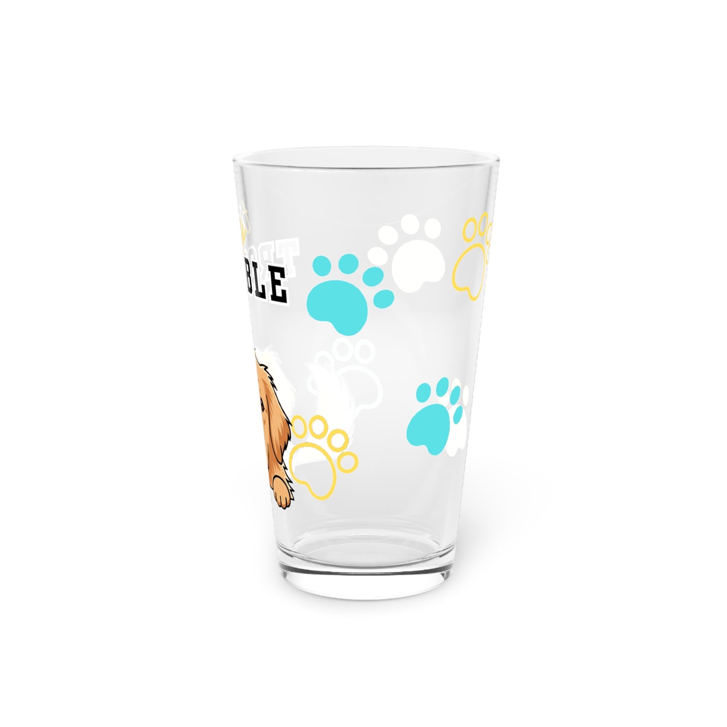 Golden Retriever Tiny Trouble Pint Glass