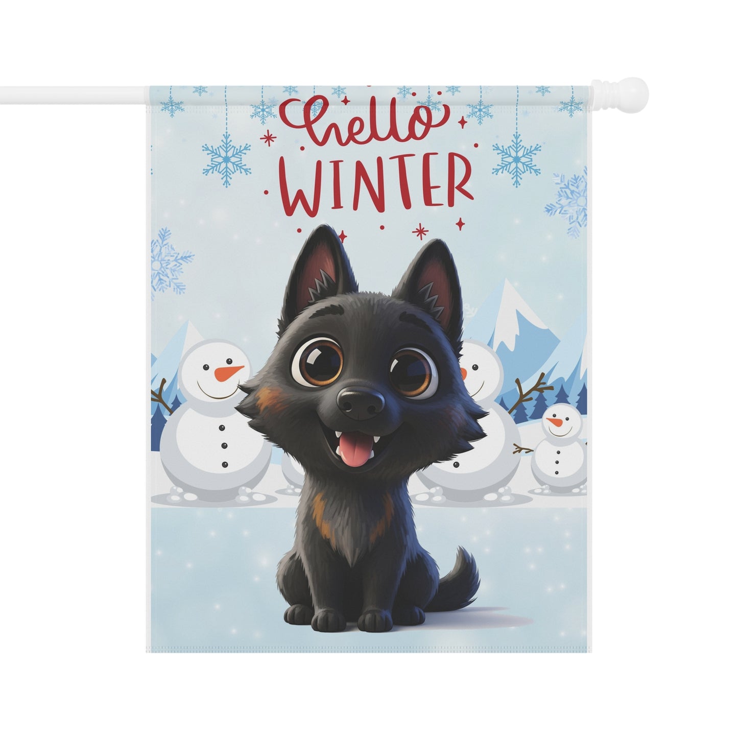 Malinois Hello Winter Garden Banner