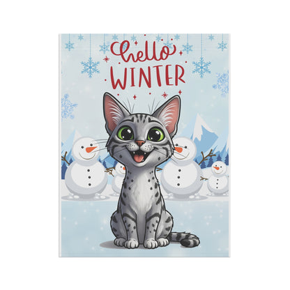Egyptian Mau Hello Winter Garden Banner
