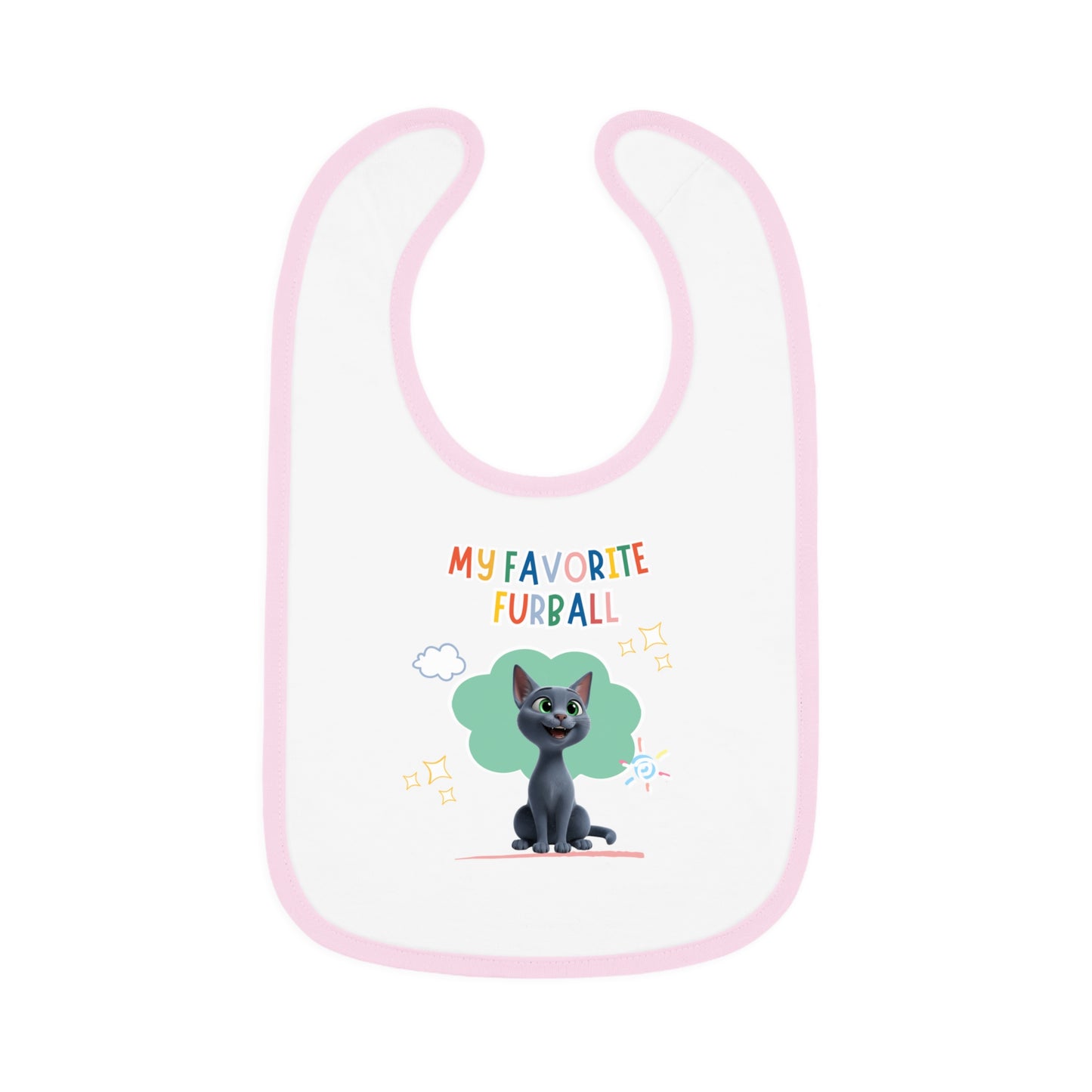 Shorthair Gray Cat Favorite Furball Baby Bib