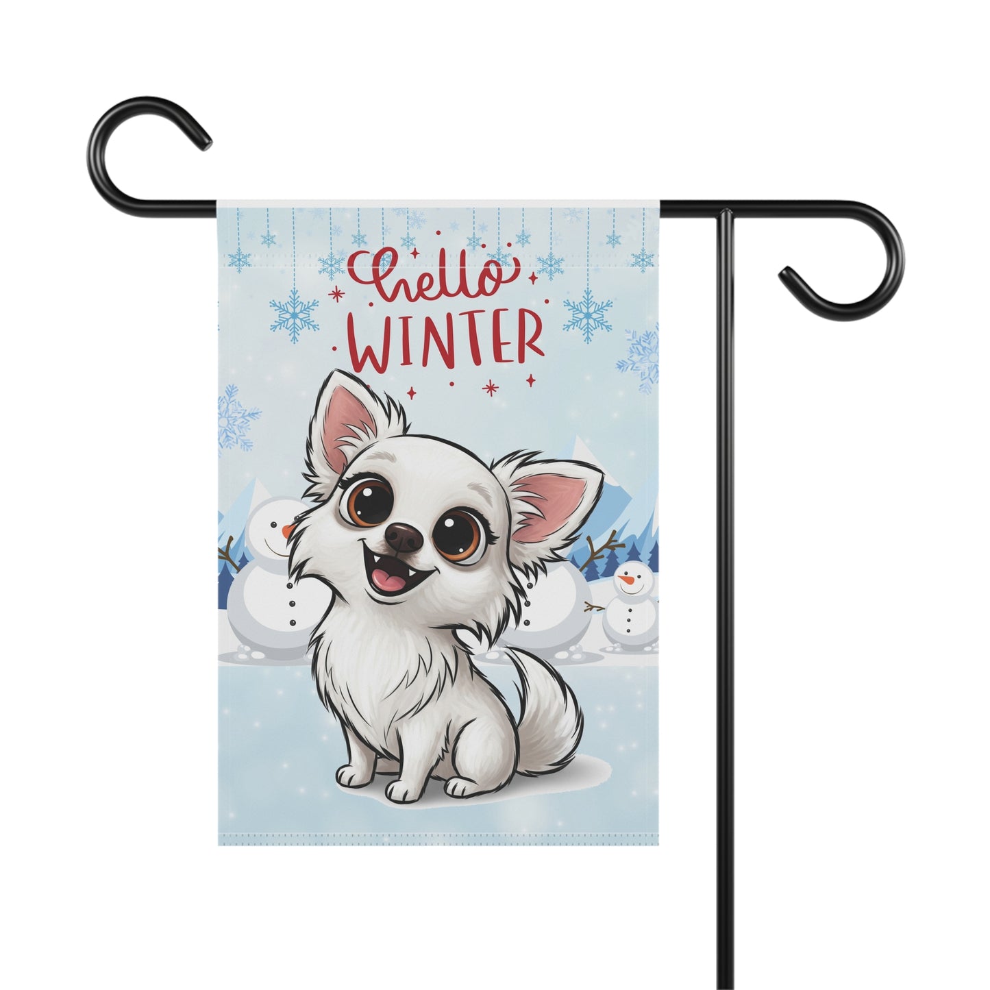 Chihuahua Hello Winter Garden Banner