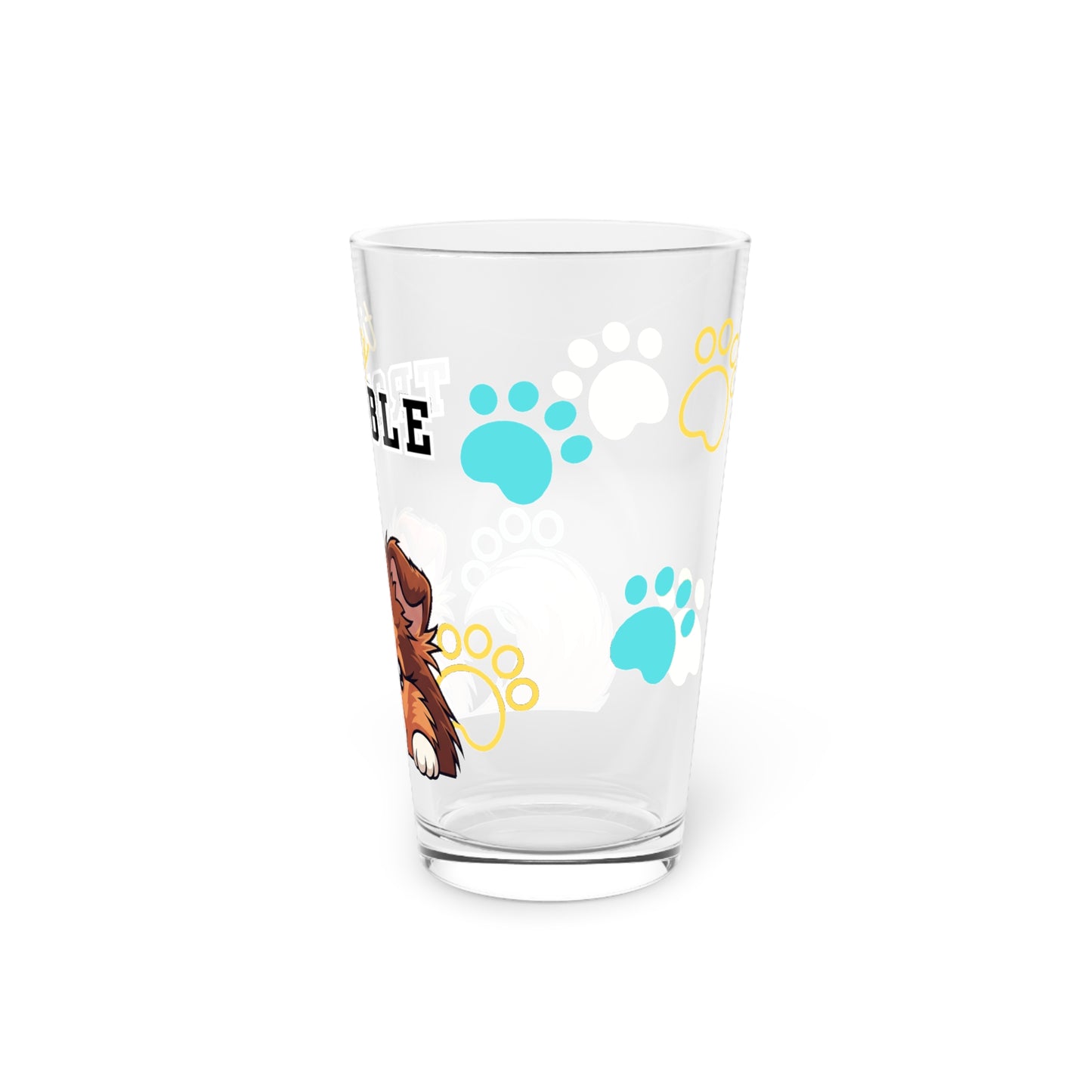 Sheltie Tiny Trouble Pint Glass