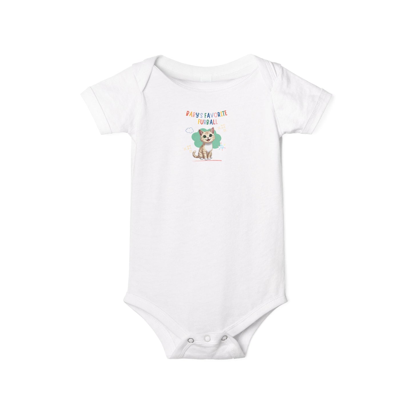Short hair cream cat Favorite Furball Onesie