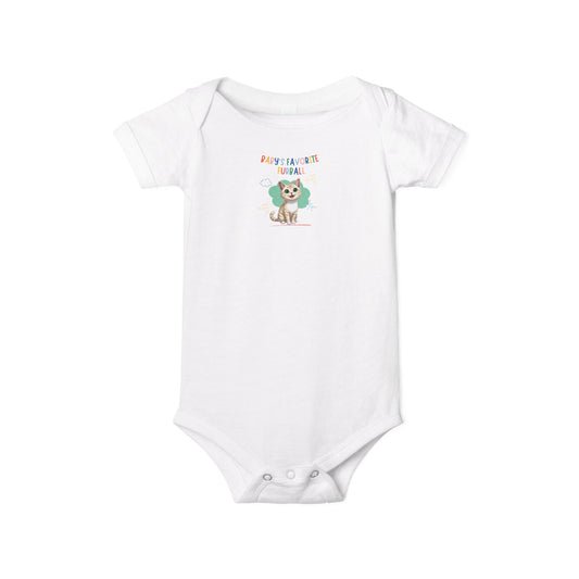 Short hair cream cat Favorite Furball Onesie