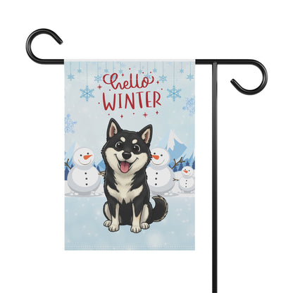 Shiba Hello Winter Garden Banner