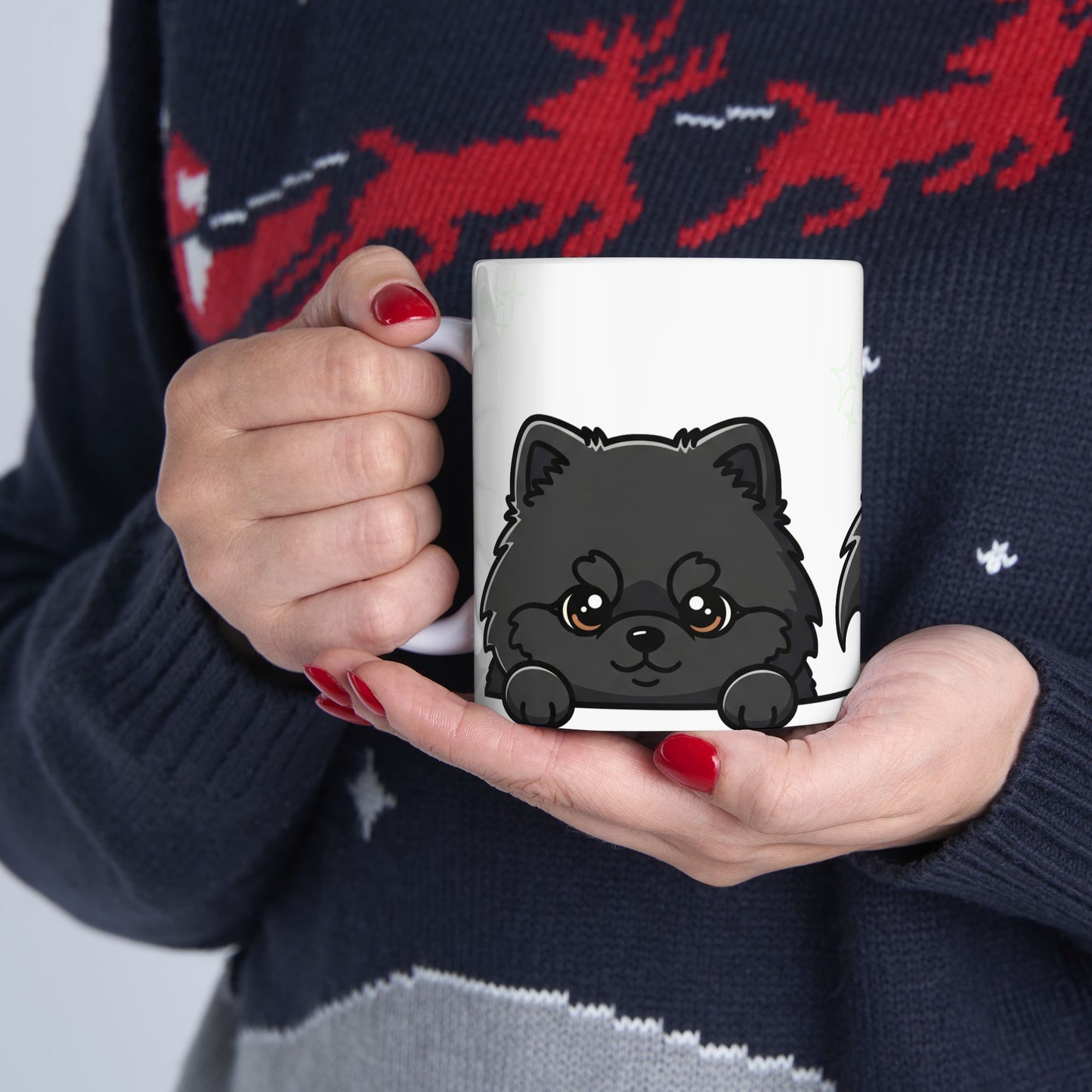 Pomeranian Peek-a-Boo Mug | Best Pomeranian Mama Gift