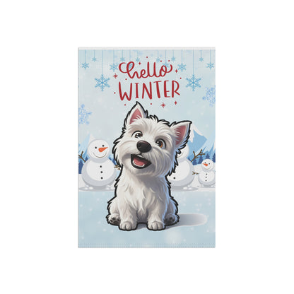 Westie Hello Winter Garden Banner