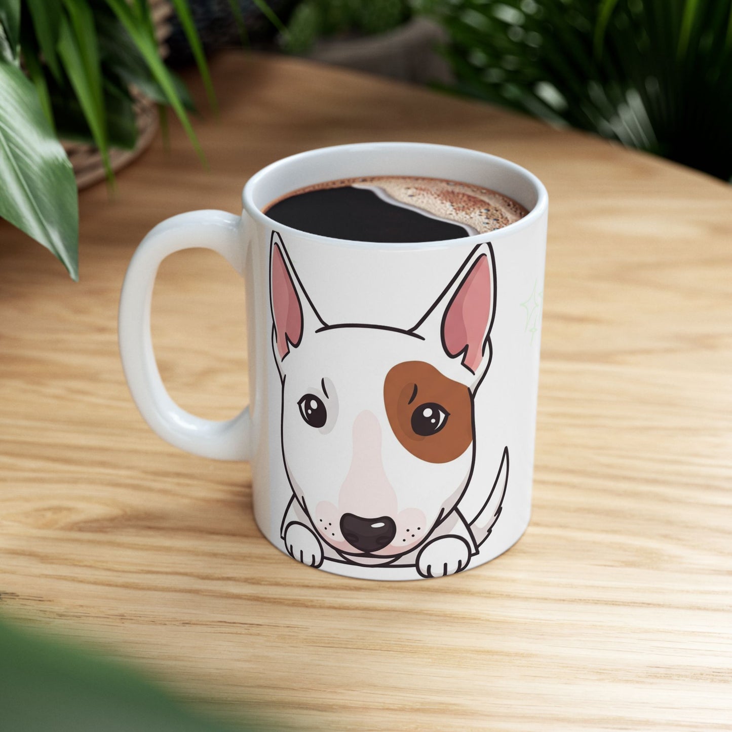 Bull Terrier Peek-a-Boo Mug | Best Bull Terrier Daddy Gift