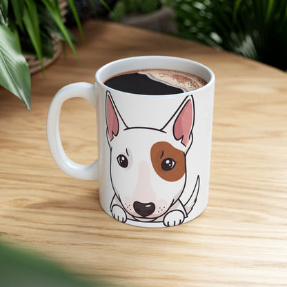 Bull Terrier Peek-a-Boo Mug | Best Bull Terrier Daddy Gift
