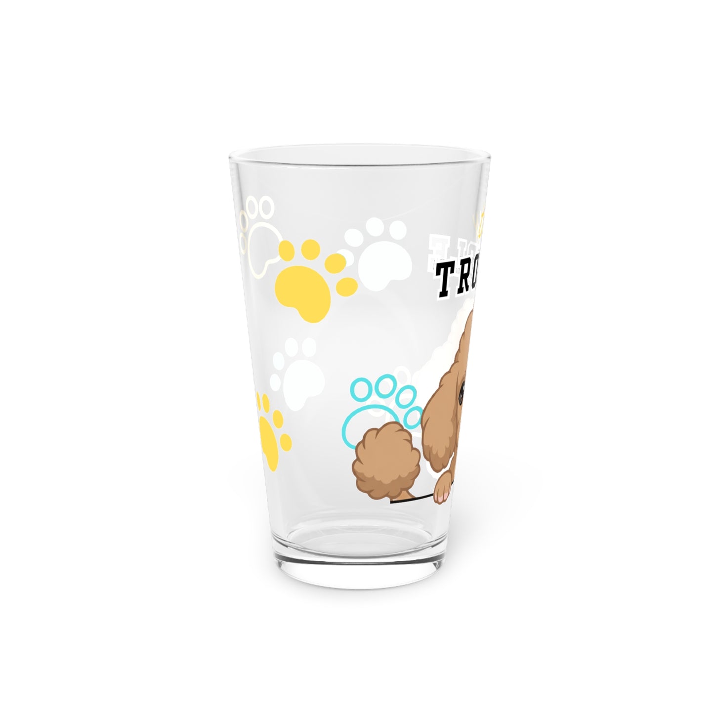 Poodle Tiny Trouble Pint Glass