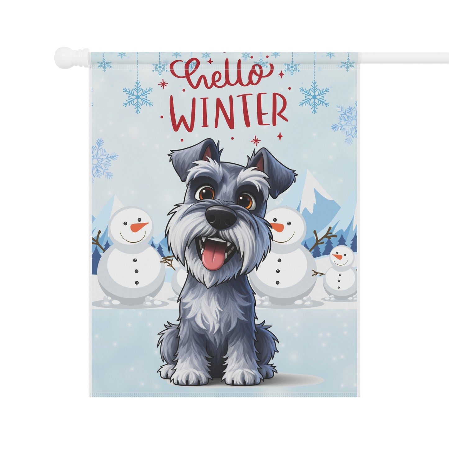 Schnauzer Hello Winter Garden Banner