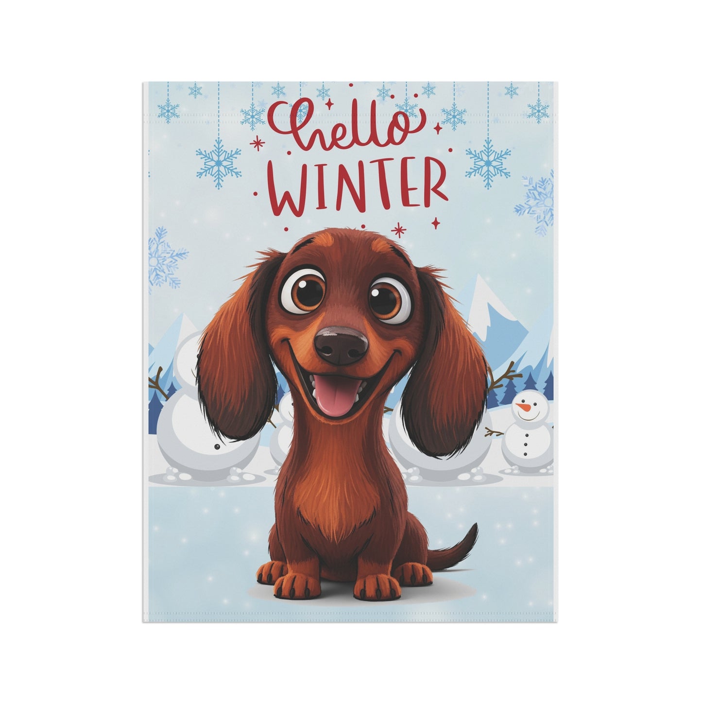 Dacshund Hello Winter Garden Banner