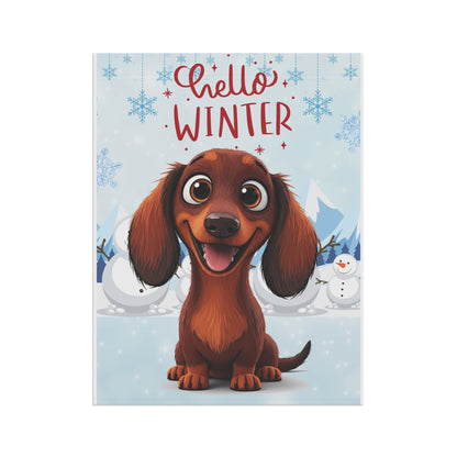 Dacshund Hello Winter Garden Banner