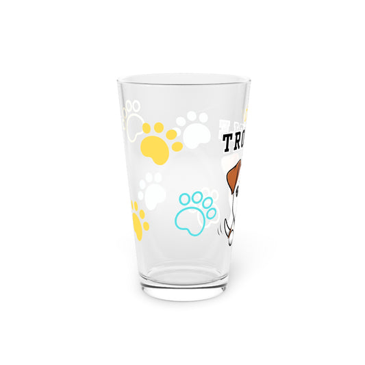 Jack Russell Tiny Trouble Pint Glass