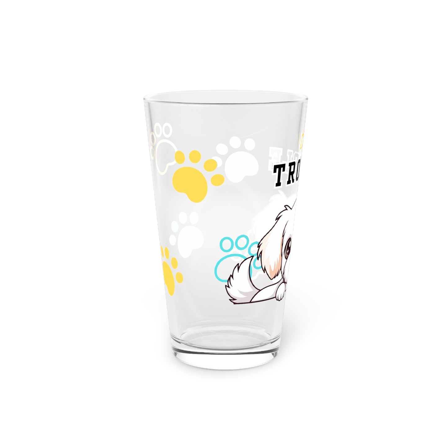 Maltese Tiny Trouble Pint Glass