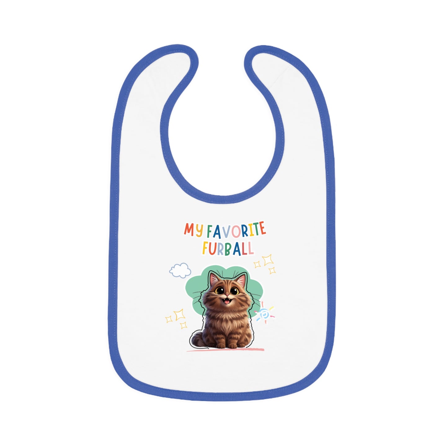 Long hair Brown Tabby Cat Favorite Furball Baby Bib