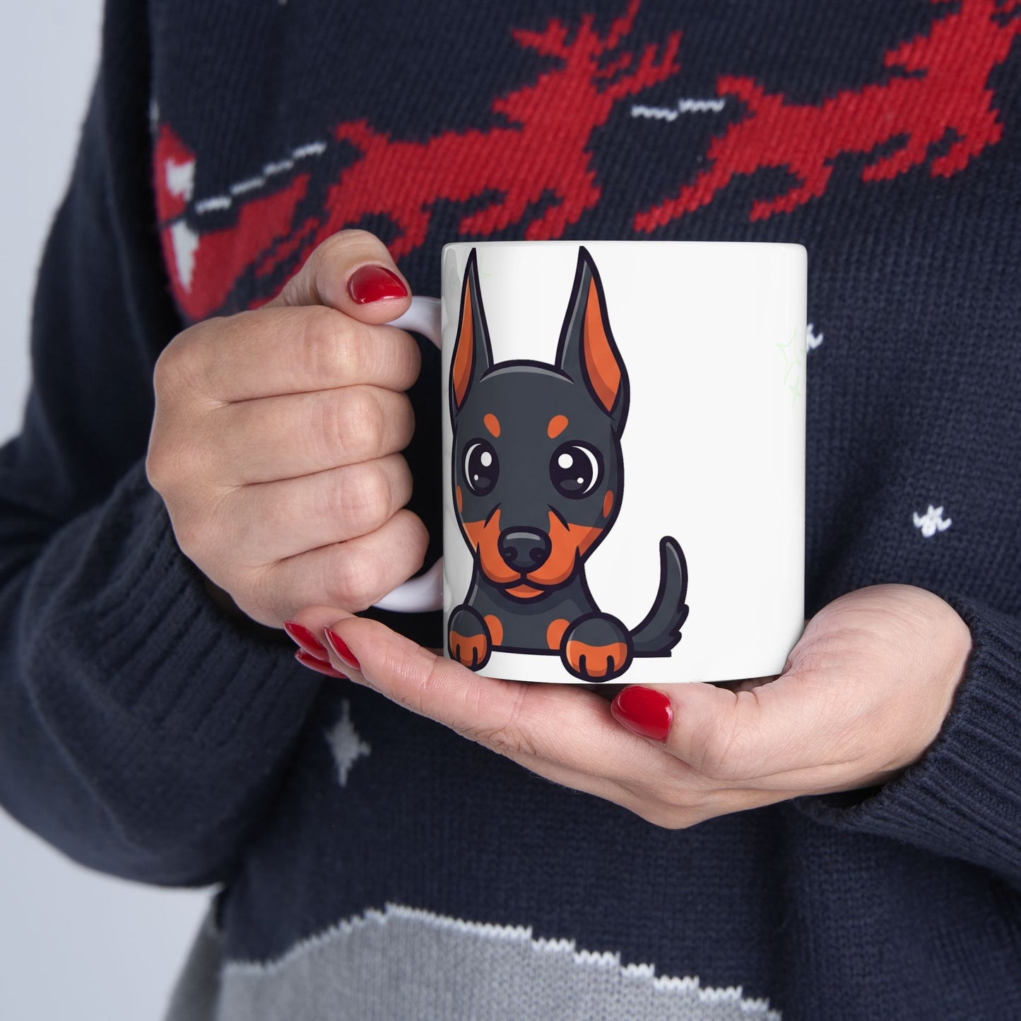 Doberman Peek-a-Boo Mug | Best Doberman Mama Gift