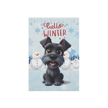 Schnauzer Hello Winter Garden Banner