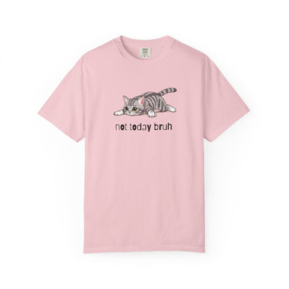 Short hair silver tabby cat Not Today Bruh T-Shirt