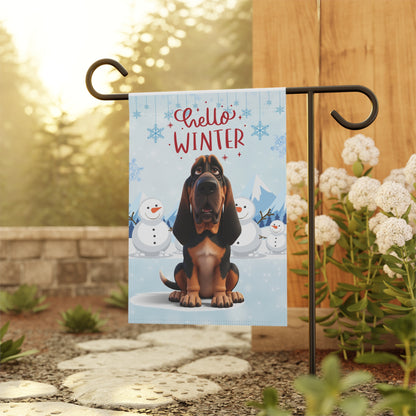Bloodhound Hello Winter Garden Banner